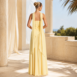 Women's Elegant Corset Strapless Maxi Dress – High Split for Weddings & Formal Evenings
