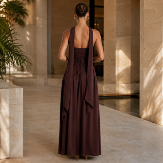 Women's Elegant Corset Strapless Maxi Dress – High Split for Weddings & Formal Evenings