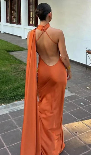 Women's Elegant Asymmetrical Strap Maxi Dress – Draped Silhouette for Weddings & Formal Events