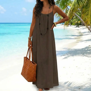 Women's Adjustable Backless Spaghetti Strap Maxi Dress