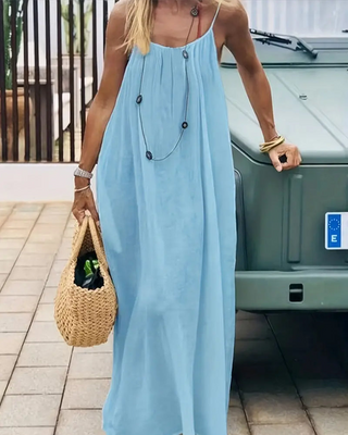 Women's Adjustable Backless Spaghetti Strap Maxi Dress