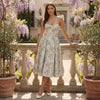 Women's Elegant Floral Sweetheart Spaghetti Strap Midi Dress