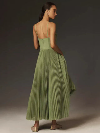 Women's Elegant Tulle Midi Dress – Corset Bodice A-Line for Weddings & Evening Events
