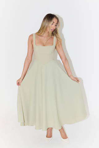 Women's Elegant Sleeveless Midi Dress – Square Neck Lightweight for Summer & Casual Wear