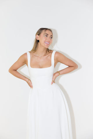 Women's Elegant Sleeveless Midi Dress – Square Neck Lightweight for Summer & Casual Wear