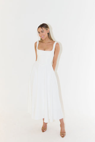 Women's Elegant Sleeveless Midi Dress – Square Neck Lightweight for Summer & Casual Wear