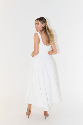 Women's Elegant Sleeveless Midi Dress – Square Neck Lightweight for Summer & Casual Wear