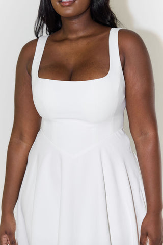Women's Elegant Sleeveless Midi Dress – Square Neck Lightweight for Summer & Casual Wear