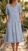 Women's Striped Midi Summer Dress