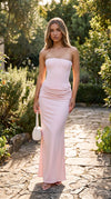 Women's Strapless Corset Maxi Dress