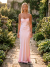 Women's Satin Halter Neck Sequin Maxi Dress