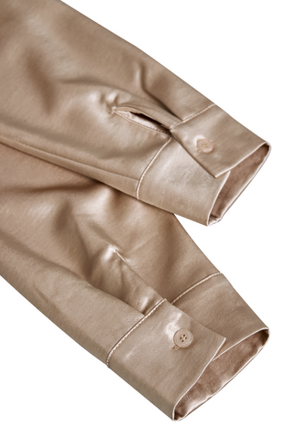 Women's Elegant Satin Cowl Neck Blouse – Long Sleeve Lightweight Draped for Office & Evening