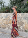 Women's Elegant One Shoulder Striped Maxi Dress – Summer
