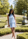 Women's Light Blue Tulle Halter Neck Dress