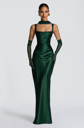 Women's Elegant Satin Maxi Dress – Adjustable Straps & Square Neck for Wedding Guests