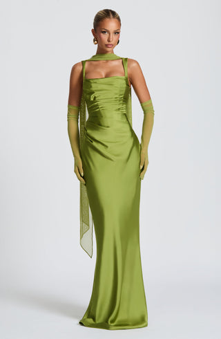 Women's Elegant Satin Maxi Dress – Adjustable Straps & Square Neck for Wedding Guests