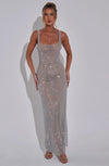 Women's Shimmering Square Neck Maxi Dress