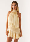 Women's Chiffon Lace-Up Back Wedding Guest Dress