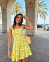 Women's Lemon Print A-Line Summer Dress