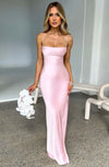 Women's Satin Bias Cut Evening Dress