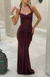 Women's Elegant Halter Sweetheart Maxi Dress – Wedding Guest
