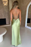 Women's Elegant Lace-Up Back Maxi Dress