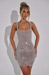 Women's Shimmering Square Neck Mini Dress