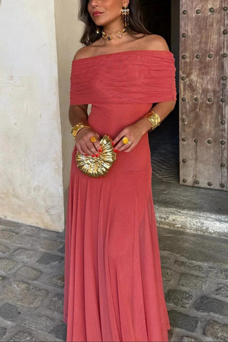 Women's Elegant One Shoulder Pleated Dress – Lightweight for Wedding Guests & Summer EventsWomen's Elegant One Shoulder Pleated Dress – Lightweight for Wedding Guests & Summer Events