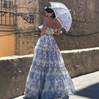 Women's Floral Midi Dress – Elegant Wedding Guest Dress