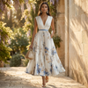 Women's Elegant V-Neck Wrap Maxi Dress – Summer