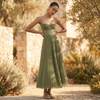 Women's Elegant Tulle Corset Bodice A-Line Midi Dress
