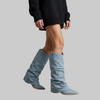 Women's Elegant Knee High Denim Boots